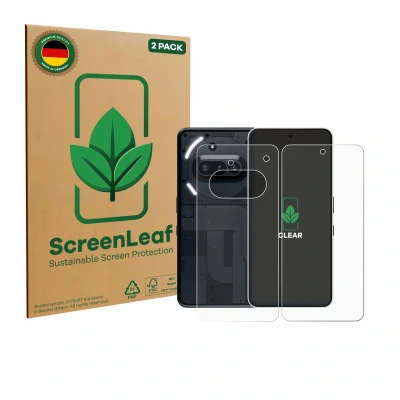 Afbeelding van ScreenLeaf Screenprotector voor Nothing Phone (3a) (Voor+Achter) Duurzame schermbescherming Folie Beschermfolie transparant (2 Stuks)