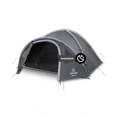 Afbeelding van Justcamp Scott kampeertent 4 persoons, iglo tent met voortent, slaapcabine (dark)