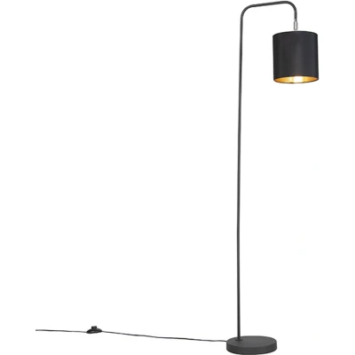 Afbeelding van QAZQA Moderne vloerlamp zwart Lofty