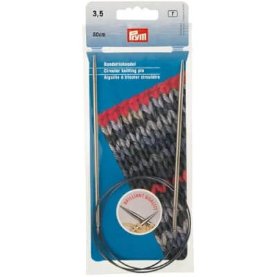 Afbeelding van Prym 212134 rondbreinaalden MS 80 cm 3,50 mm zilverkleurig rondbreinaald, messing, 3,5