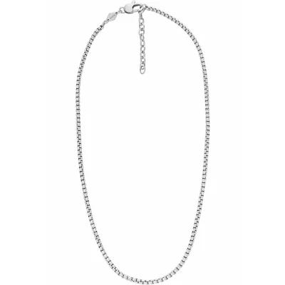Afbeelding van Fossil JF04505040 Ketting Stacked Up staal zilverkleurig 2,8 mm 46 50