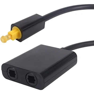 Afbeelding van Tec Digi TosLink Digitale Optische Audio Splitter Adapter 1 in 2 Out, Glasvezel Schakelaar Selector Converter (1 uit)
