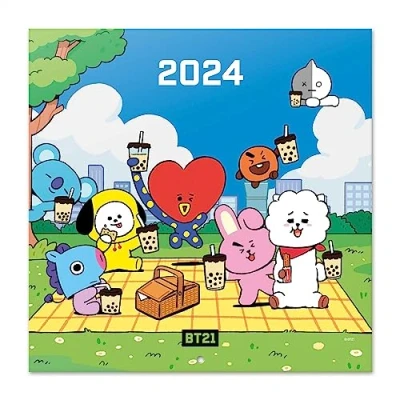 Afbeelding van Grupo Erik Kalender 2024 BT21 Broschürenkalender 30x30 cm Fsc gecertificeerde Wandkalender 12 Maanden + poster