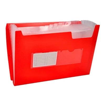 Afbeelding van Liderpapel 32110 sorteermap van polypropyleen, DIN A4, rood, transparant, 13 vakken