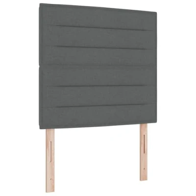 Afbeelding van vidaXL Boxspring Bed met Matras Taupe 140x200 cm Stof Set van 5 Donkergrijs