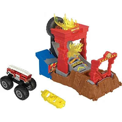 Afbeelding van Hot Wheels Monster Trucks Arena Smash 5 Alarm Fire Crash Speelset