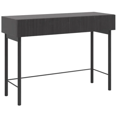 Afbeelding van Selsey NOLIE Kaptafel met lade en poten 110 cm Portland Zwart Essen