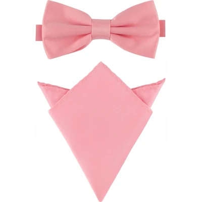 Afbeelding van Ladeheid Vlinderdas &amp; Zakdoek voor Heren Strikjes 12cm x 6cm, 22cm Poederroze LA SR M/P