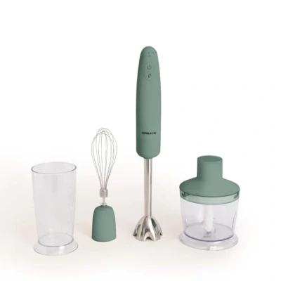 Afbeelding van CREATE FULLMIX RETRO/staafmixer, saliegroen/kloppen en roeren, 6 snelheden, maatbeker 600 ml, BPA vrij, hakbeker 500 1000 W