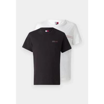 Afbeelding van Tommy Jeans SLIM MIX 2 PACK Tshirt basic, Heren, Maat: 46, Ecru/black