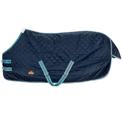 Afbeelding van Start Pony Staldeken paard, onderdeken paardendeken, staldeken, overgangsdeken met polarfleece voering of vulling in 0 g, 100 g (donkerblauw/blauw, 145 cm (100 g/m² van polarfleece))
