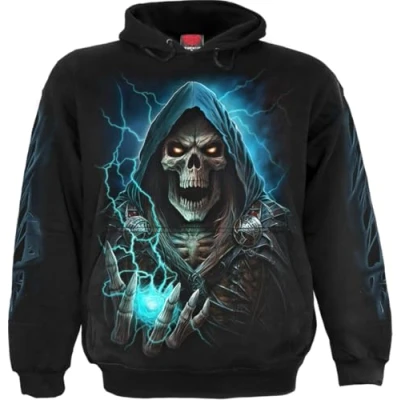 Afbeelding van Spiral Dead Metal Trui met capuchon zwart XL 100% katoen Basics, Rock wear, Schedels