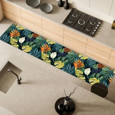Afbeelding van Comart, Austin Peperomia Keukentapijt, bedrukt polyester, antislip, 50 x 270 cm