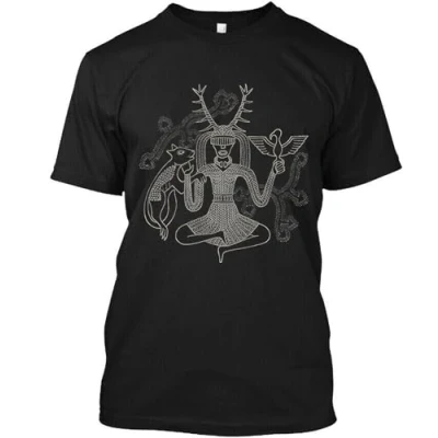 Afbeelding van NWT Heilung Cernunina Futha Folk Music Graphic Retro Vintage Logo T SHIRT S 4XL BlackXXX Large