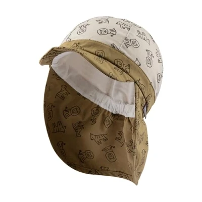 Afbeelding van Sterntaler Peaked cap met nekbescherming Safaritiere lichtgrijs