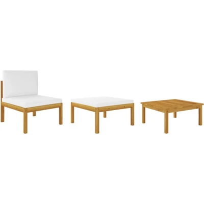 Afbeelding van Loungeset Massief Acaciahout Modulair 1 / Middenbank + tafel voetensteun