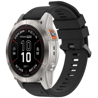 Afbeelding van QuickFit Siliconen bandje 26 mm Garmin Watch aansluiting Zwart imoshion En TPU (zacht)