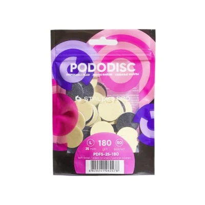 Afbeelding van Staleks Pro Expert PDFS Vervangende stickers met schuimbasis, zacht, Pododisc, professioneel, wegwerp, 50 stuks, (25, 180)