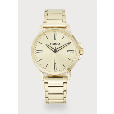 Afbeelding van HUGO Smooth Horloge goldcoloured, Heren, Maat: One Size, Gold/coloured