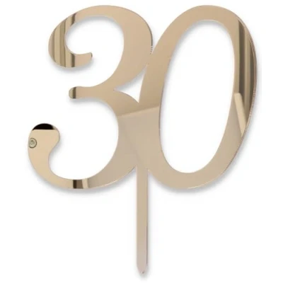 Afbeelding van cake topper 30 goud