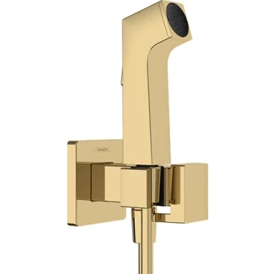 Afbeelding van Hansgrohe bidethanddouche 1jet E EcoSmart voor warm water met douchehouder en doucheslang 125 cm, Polished Gold Optic