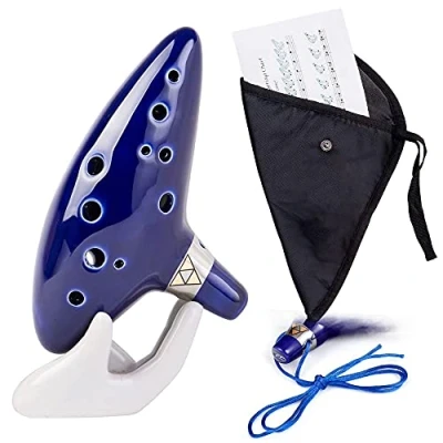 Afbeelding van Czemo Zelda Ocarina 12 gaats Legende van der Zeit Alto C met beschermhoes + houder omhangkoord Liedblad handleiding