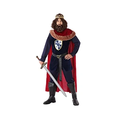 Afbeelding van Atosa 61390 kostuum, middeleeuwse koning, rood, volwassenen, heren, 61390, blauw, XL