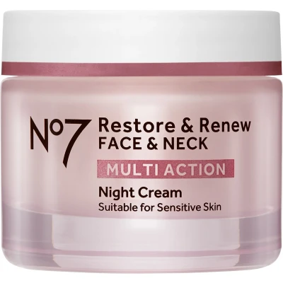 Afbeelding van No7 Restore &amp; Renew Face Neck Multi Action Nachtcrème