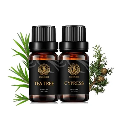 Afbeelding van Aromatherapie Cipres Essentiële Olie Set voor Diffuser, 2X10ml 100% Pure Tea Tree Oliën Kit Luchtbevochtiger Cipres, Olieën, Oil Kit,