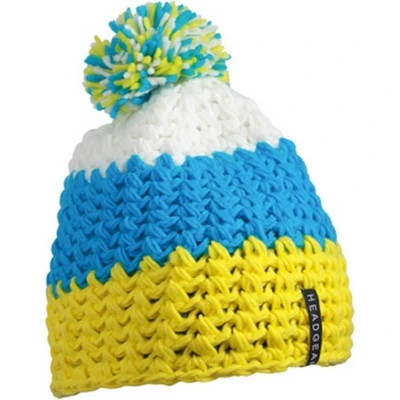 Afbeelding van Myrtle Beach Unisex Gehaakte Muts met Pompom (Geel/Blauw)