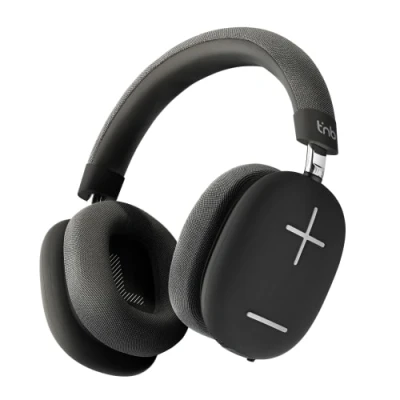Afbeelding van T&#039;nB Casque Micro Bluetooth Bounce Max (Noir) (ANC, 50 h, Bedraad), Koptelefoon, Grijs, Zwart