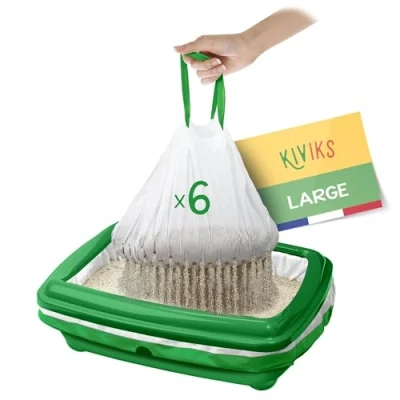 Afbeelding van Kiviks Kattenbakzak met zeef Kattenbakzakken filter Zak voor grote kattenbak 6 stuks L