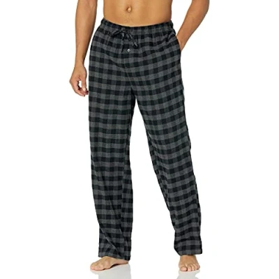 Afbeelding van Amazon Essentials Men&#039;s Flanellen pyjamabroek (verkrijgbaar in grote en lange maten), Zwart Grijs Geruit, M