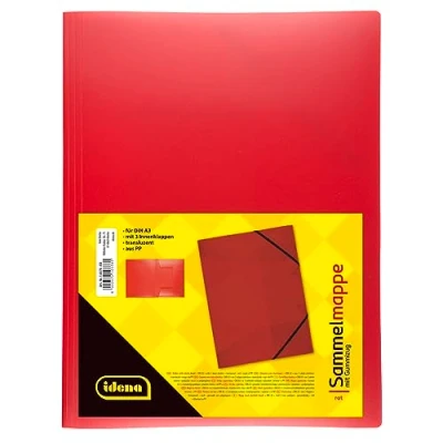 Afbeelding van Idena 10378 elastische map DIN A3, PP, doorschijnend rood, 1 stuk