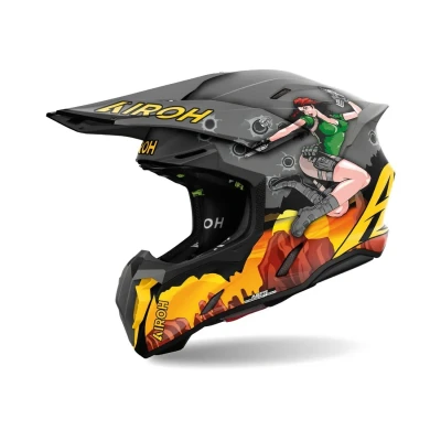 Afbeelding van Airoh Twist 3.0 crosshelm Adventure mat grijs zwart oranje XL