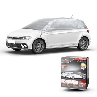 Afbeelding van Dekzeil voor auto All Weather Basic, autozeil halve garage maat M zilver