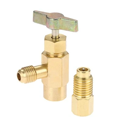 Afbeelding van R1234YF Zelfdichtende Kan Tap met R134A Tank Adapter, 1/2 &#039;&#039; Acme naar 1/4 SAE Koelmiddel Flessenopener Vrouwelijke en Mannelijke Adapter
