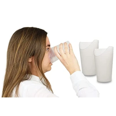 Afbeelding van PEPE Dysfagie Drinkbeker (x2 units), Beker met Uitsparing, Transparante voor Ouderen, Dysfagie, Ziekenhuisbeker, Dysphagia Cup for Adults, Nosey