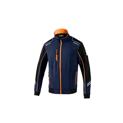 Afbeelding van Sparco TECH LIGHT Softshell Multifunctionele outdoorjas heren Marineblauw/Oranje Maat L