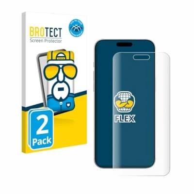 Afbeelding van BROTECT Screenprotector voor Apple iPhone 16 Plus Folie Beschermfolie transparant volledig dekking (2 Stuks)