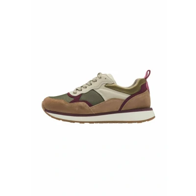 Afbeelding van Tamaris Sneakers met sleehak vrijetijdsschoen, lage schoen, veterschoen contrastafwerkingen