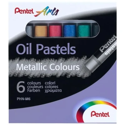 Afbeelding van Pentel Metallic Oil Pastels Set van 6 verschillende kleuren