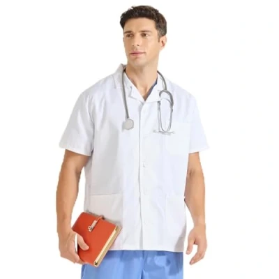Afbeelding van MISEMIYA Uniseks laboratoriumjas sanitair uniform medische jas apotheekjas Ref: 8165, wit, L