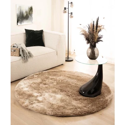 Afbeelding van Rond Shaggy Tapijt/Vloerkleed Spark Beige 250 Cm