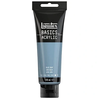 Afbeelding van Liquitex Basics 8870081 Monopigmenteerde acrylverf, kunstenaarspigmenten, lichtecht, gemiddelde viscositeit, achivkwaliteit, zijdeglanzende afwerking, 118ml Blue Grey
