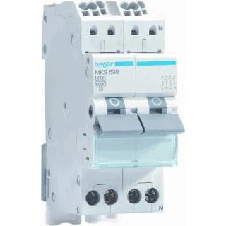 Afbeelding van Hager fornuisgroep 2x 1pn 16A quickconnect MKS599