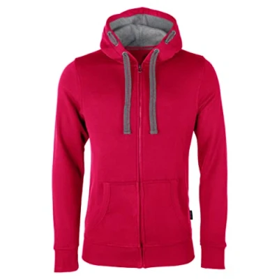 Afbeelding van Men&#039;s Hooded Jacket met ritssluiting Raspberry 4XL