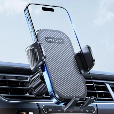 Afbeelding van Miracase autotelefoonhouder Luchtventilatie, universele telefoonhouder voor auto&#039;s, 360 rotatie, snelsluiting met stabiele haakclip, mobiele telefoon autohouder iPhone
