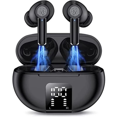 Afbeelding van ASDRTB Wireless Earbuds, Bluetooth 5.3 Headphones, Earphones HiFi Stereo Noise Canceling Earbuds in Ear with Mic, 48H Playtime, Dual LED Display, IP7 Waterproof for Running