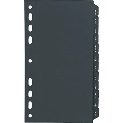 Afbeelding van rido/idé 7065812 A Z register (van harde folie, voor A5 ringband/Timing 1, 12 delig) zwart